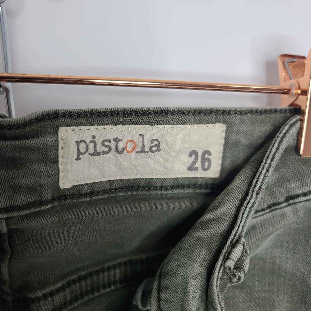 Pistola Audrey Pants Moto Detail Skinny Knit Olive Green Size 26 - Picture 8 of 10